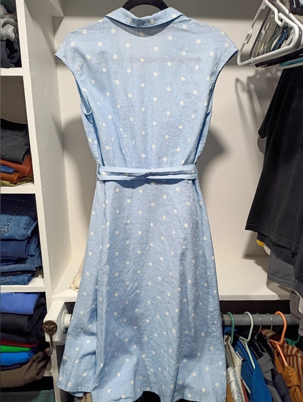 Joules 100% Linen Polka Dot Dress - Picture 2 of 10